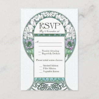 Art Nouveau Vintage RSVP Wedding Cards