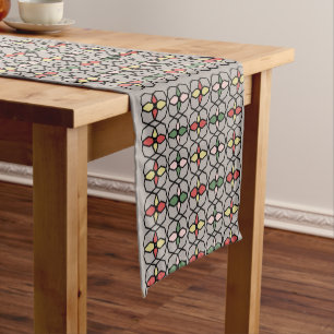 Art Nouveau Vintage Style Gray, green,yellow, Short Table Runner