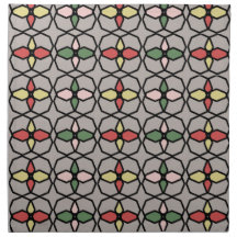 Art Nouveau Vintage Style Gray, Yellow, Pink,