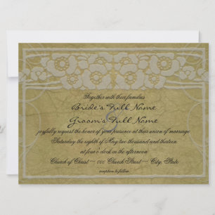 Art Nouveau Vintage Style Wedding Invitation