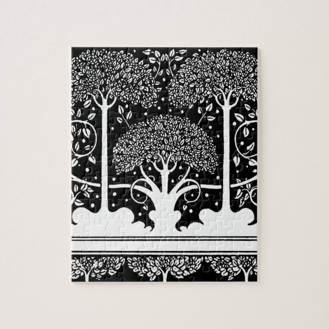 Art Nouveau Vintage Tree Pattern Jigsaw Puzzle (Vertical)