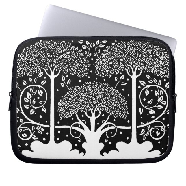 Art Nouveau Vintage Tree Pattern Laptop Sleeve (Front)