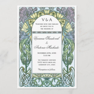 Art Nouveau Vintage Wedding Invitations VII