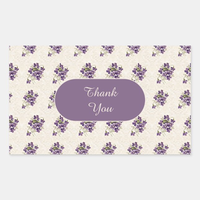 Art Nouveau Violet Floral Pattern Sticker (Front)