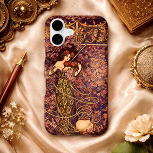 Art Nouveau Violinist in Blossoms – Vintage Floral