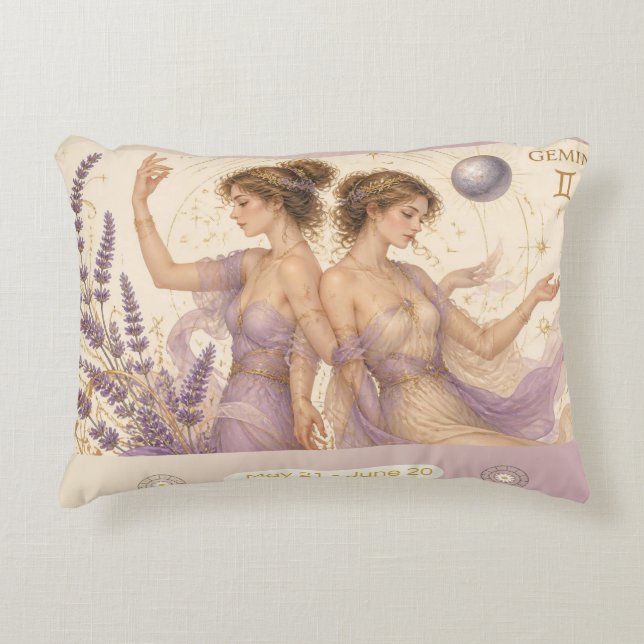 Art Nouveau Virgo Decorative Throw Pillow (Front)