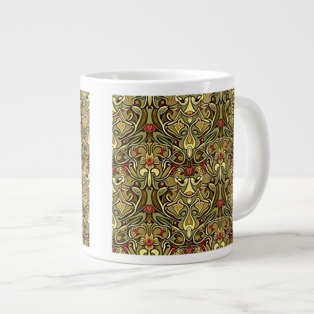 Art Nouveau Wallpaper Jumbo Mug  (Front Right)