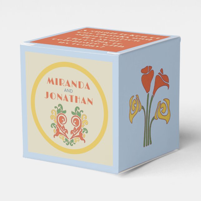 Art Nouveau Wedding Favor Box (Front Side)