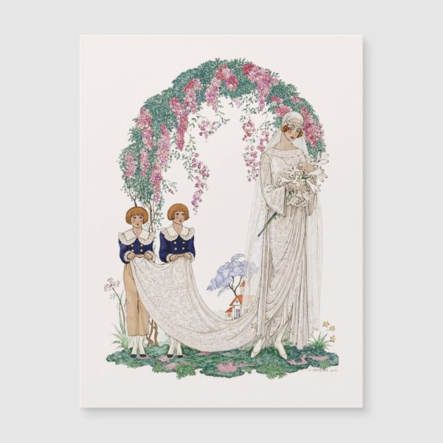 Art Nouveau Wedding Illustration – Vintage Bridal  (Front)