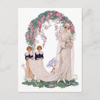 Art Nouveau Wedding Illustration – Vintage Bridal Postcard