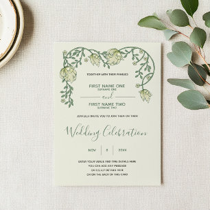 Art nouveau wedding invitation