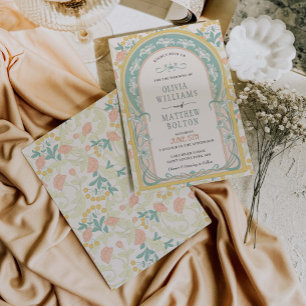 Art Nouveau Wedding Invitation Vintage Deco