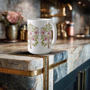 Art Nouveau Whimsical Blooms Coffee Mug