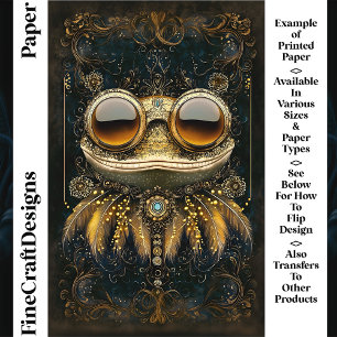 Art Nouveau Whimsical Frog CM9 Scrapbook Paper