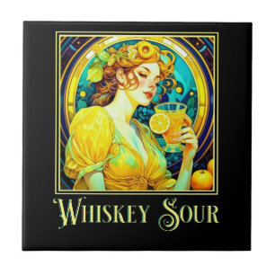 Art Nouveau Whiskey Sour Tile