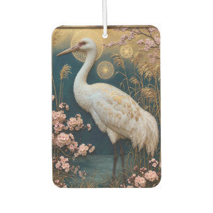 Art Nouveau White Crane Panel with Cherry Blossoms Air Freshener
