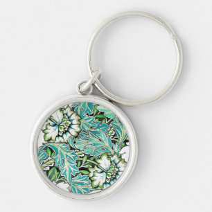 Art nouveau william morris anenome floral keychain