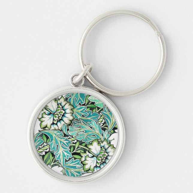 Art nouveau william morris anenome floral  keychain (Front)