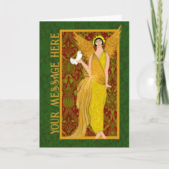 Art Nouveau William Morris Carte de Noël rétro (Devant)