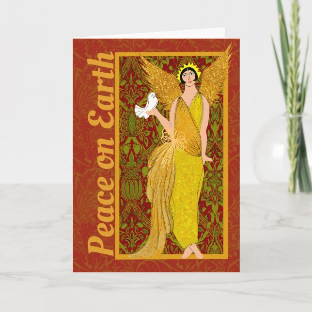 Art Nouveau William Morris Carte de Noël rétro (Devant)