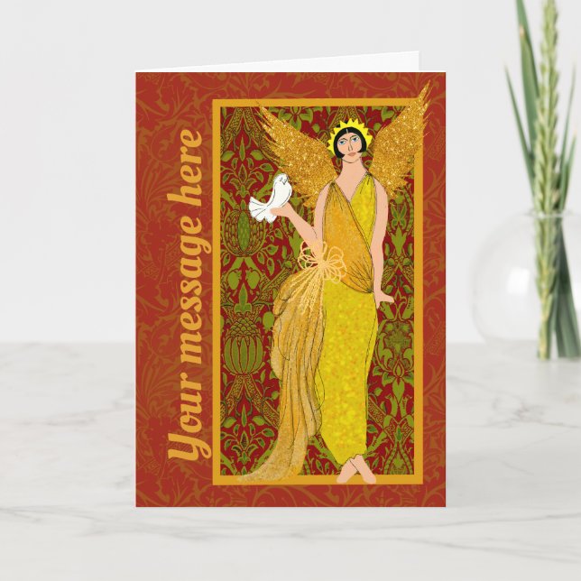 Art Nouveau William Morris Carte de Noël rétro (Devant)