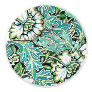 Art nouveau william morris floral illustration ceramic knob