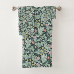 Art nouveau William Morris Leicester Flowers Folia Bath Towel Set