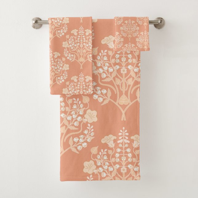 Art Nouveau William-Morris Pattern Bath Towel Set (Insitu)