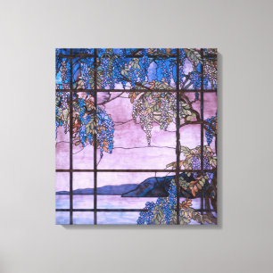 Art Nouveau Willow Tree Scenic Window Design Canvas Print