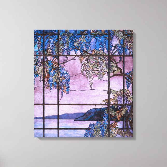 Art Nouveau Willow Tree Scenic Window Design Canvas Print (Front)
