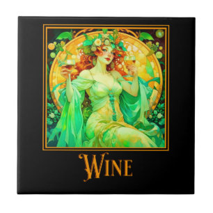 Art Nouveau Wine Tile