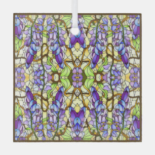Art Nouveau Wisteria Faux Stained Glass Pattern  Ornament