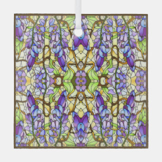 Art Nouveau Wisteria Faux Stained Glass Pattern Ornament