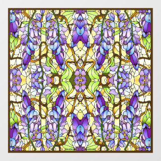 Art Nouveau Wisteria Faux Stained Glass Pattern  Window Cling