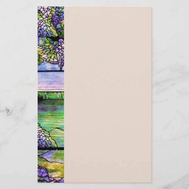 Art Nouveau Wisteria Flowers Floral Stationery (Front)