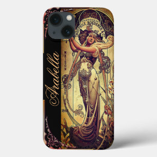 Art nouveau woman elegant advertisement iPhone 13 case