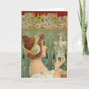 Art nouveau woman french art by henri livemont card