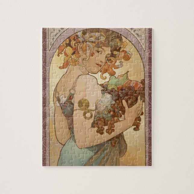 Art Nouveau Woman Mucha Beautiful Jigsaw Puzzle (Vertical)