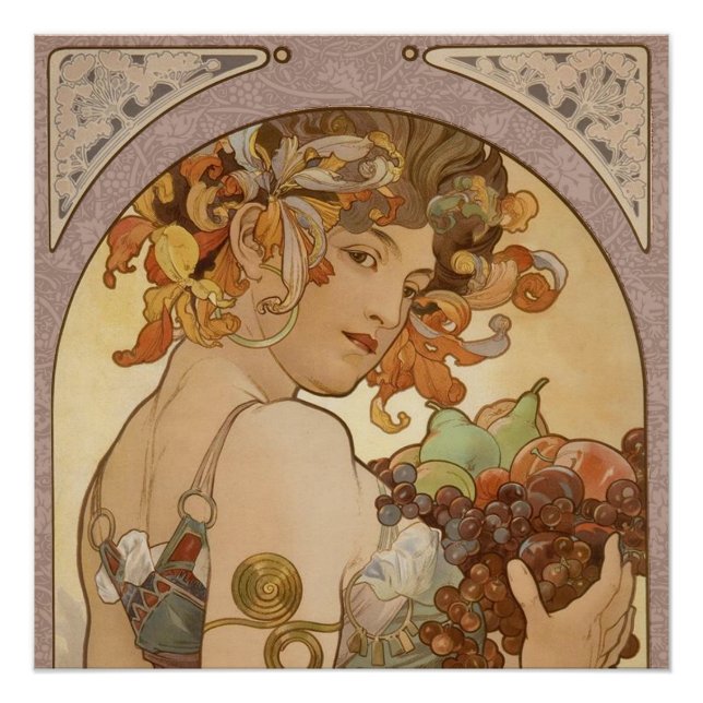 Art Nouveau Woman Mucha Beautiful Poster (Front)