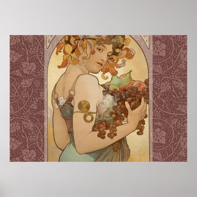 Art Nouveau Woman Mucha Beautiful Poster (Front)