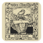 Art Nouveau Woman Reading Book Ex Libris