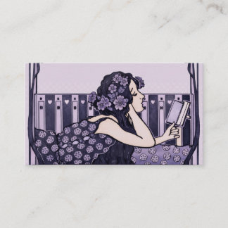 Art Nouveau woman reading  Business Card