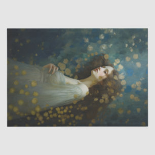 Art Nouveau, Woman with gold accents, Decoupage Tissue Paper