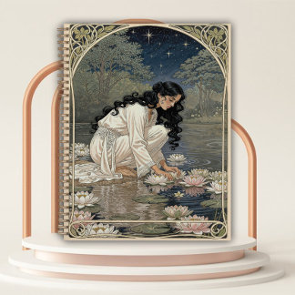 Art Nouveau Woman with Water Lilies