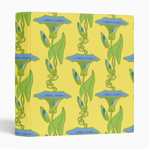 Art Nouveau yellow Ipomoea floral wallpaper damask Binder
