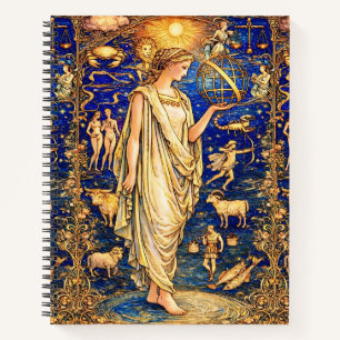 Art Nouveau Zodiac Goddess Celestial Illustration  Notebook