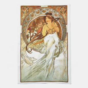 Art Nouveou Mucha series Painting Kitchen Towel