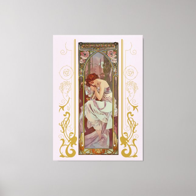  Art Noveau Night’s Rest by Alphonse Mucha  Canvas Print (Front)
