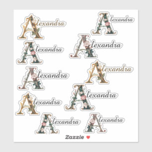 Art Nuevo Letter A Vinyl Name Stickers