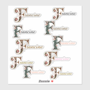 Art Nuevo Letter F Vinyl Name Stickers
